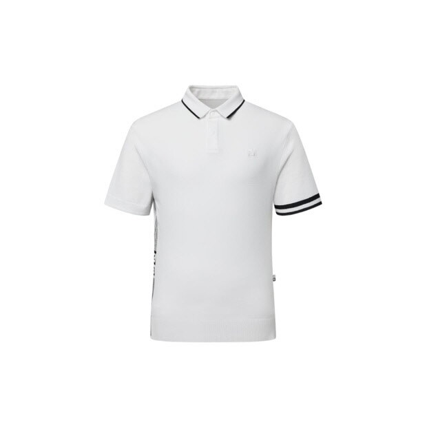 풋조이 풋조이골프반팔티 VQA RHRFJ41395 스트라이프 로고 니트 반팔 폴로 셔츠 White