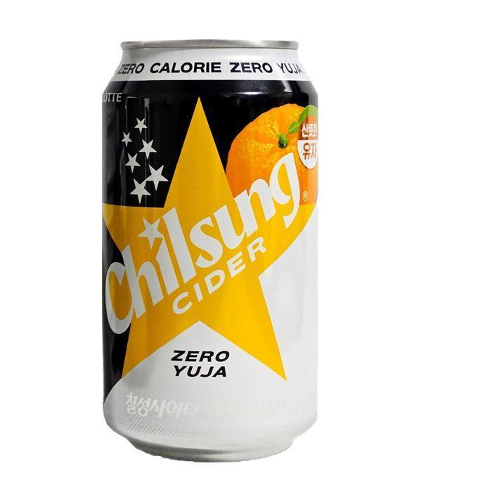 셀러허브 식품 [롯데칠성음료] 롯데 칠성사이다 제로 유자 355ml  6개