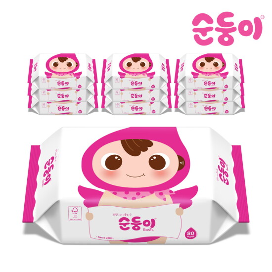 [순둥이][순둥이]BR-01/베이직 물티슈 리필형 80매 10팩