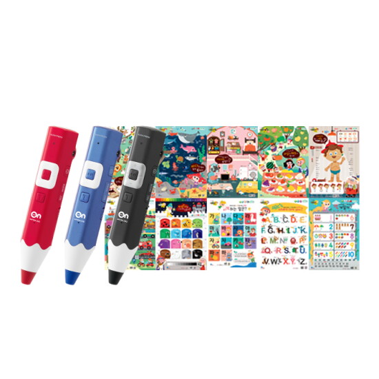 [세이펜][사은품/포스터 2장+송카드+마더구즈 활동북+케이스+충전기]태극온펜64G+세이맵+꾸물이 10종 벽그림 / 4세대 세이펜
