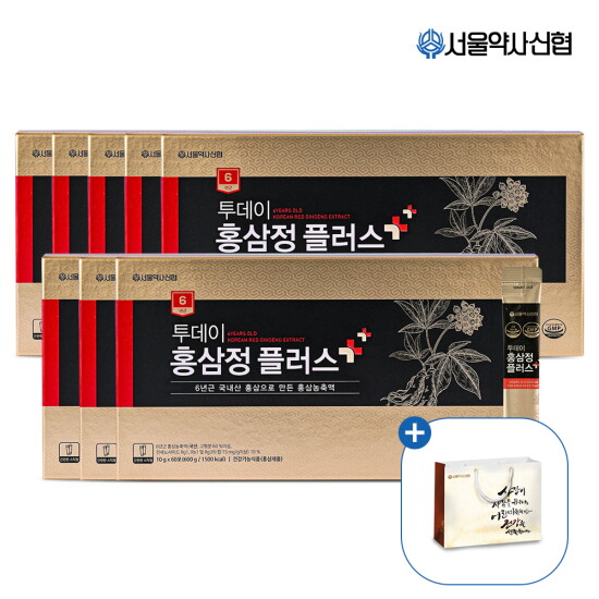 [서울약사신협][480포] 6년근 투데이 홍삼정 플러스 60포 8세트 (+쇼핑백 8장)