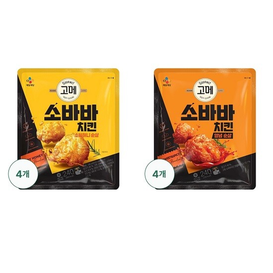 [고메][300초]고메 소바바 치킨 소이허니순살 4봉+양념순살4봉