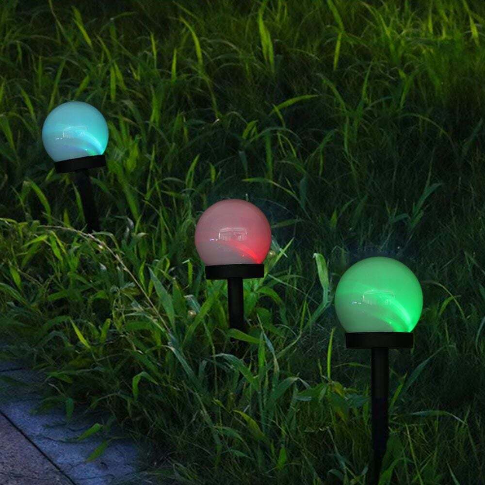 플러스월드 친절한탄씨 PL 플렉스 LED 정원등 (솔라가든) LED 태양광 정원등 3개입 H-15(RGB컬러) No6