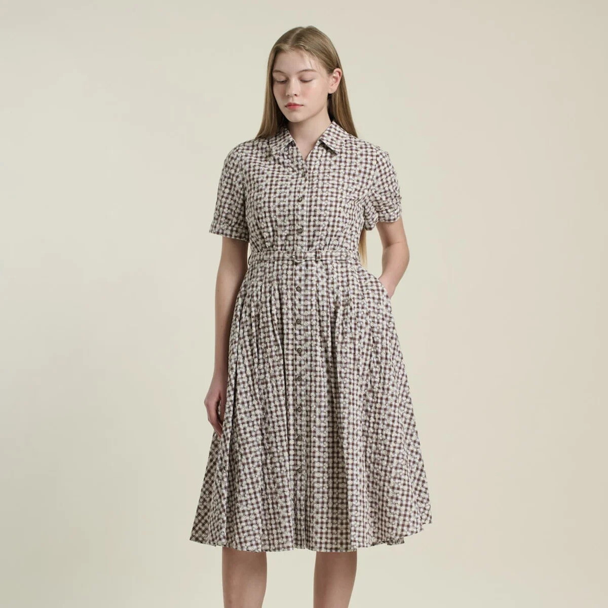 비씨비쥐 [BCBG]여름 신상  플라워 카라 원피스 B6B3O60174 / 애플아울렛