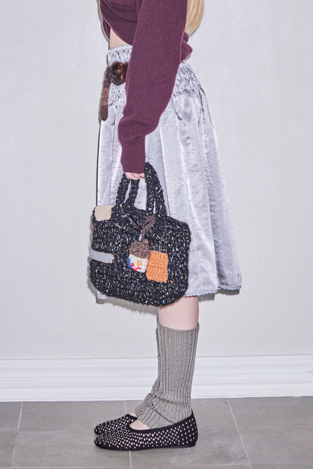 쿠론 (쿠론X미수아바흐브)코코(Coco) 토트 32 니트_RIBTX25641BKX_4798H