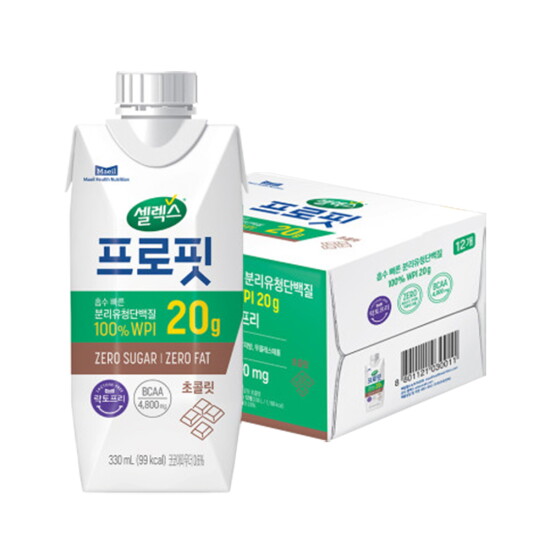 [셀렉스][매일헬스뉴트리션] 셀렉스 프로핏 WPI 프로틴 드링크 초콜릿 330ML 12팩