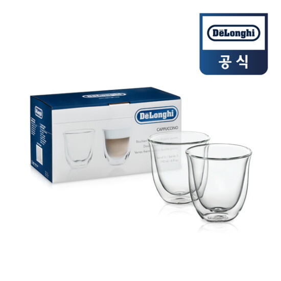 [드롱기]드롱기 이중 진공유리 카푸치노잔 (190ml x 2ea)