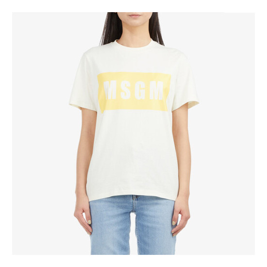 [MSGM] 여성 박스 로고 반팔티 화이트 MGM22FRTS304OW