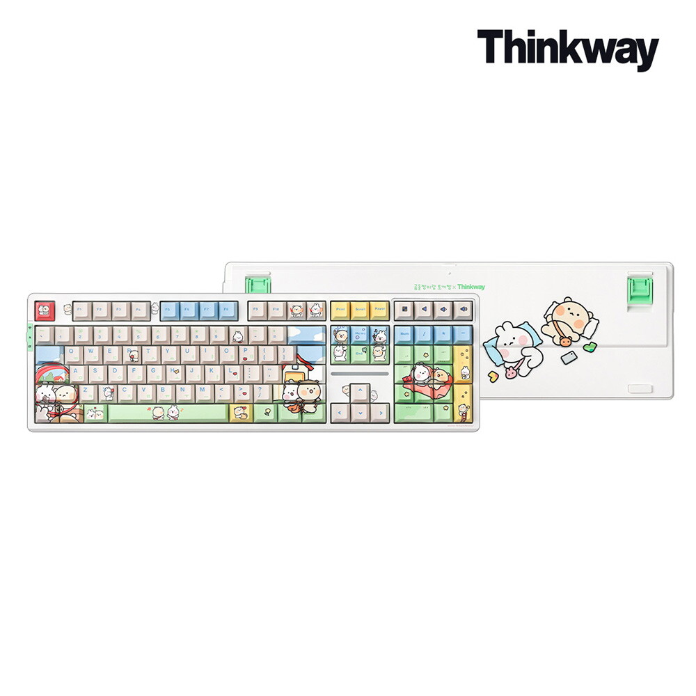씽크웨이 씽크웨이 토체프 101 108키 기계식 유무선 키보드 곰돌찡이랑 토끼찡 에디션