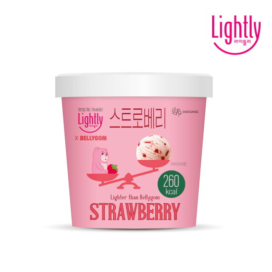 [라이틀리]라이틀리 벨리곰딸기 아이스크림 474ml x 3개 (냉동)