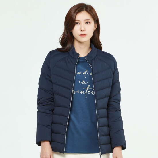 [지센 위비스][지센] 여성 심리스 하이넥 경량 패딩 점퍼 LSLWLA54_NA