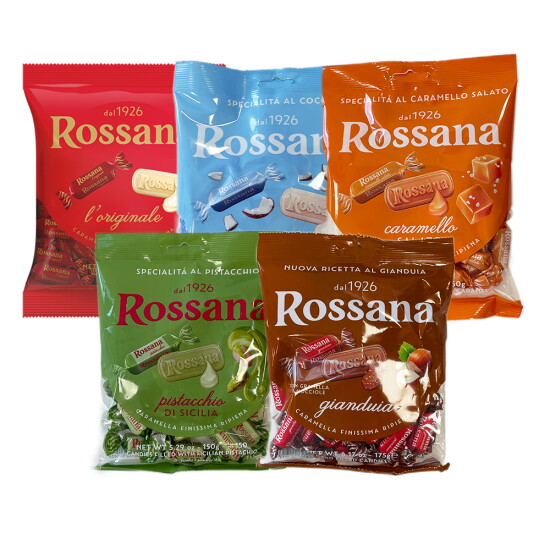 [로사나]로사나(Rossana) 캔디 5종[오리지널,코코넛,피스타치오,잔두야초콜렛,솔티드카라멜] 혼합 SET