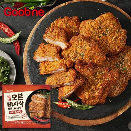 [굽네몰]굽네 오븐바사삭 통닭다리순살 총 12팩! 오리지널 5팩+스파이시 7팩