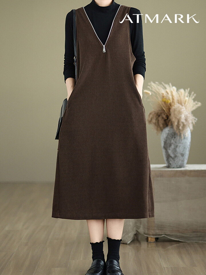 앳마크(ATMARK) [앳마크]ATMARK 집업넥루즈롱원피스_AA56OP020G