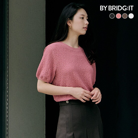 [바이브리짓]엠보크링클 티블라우스 4종 