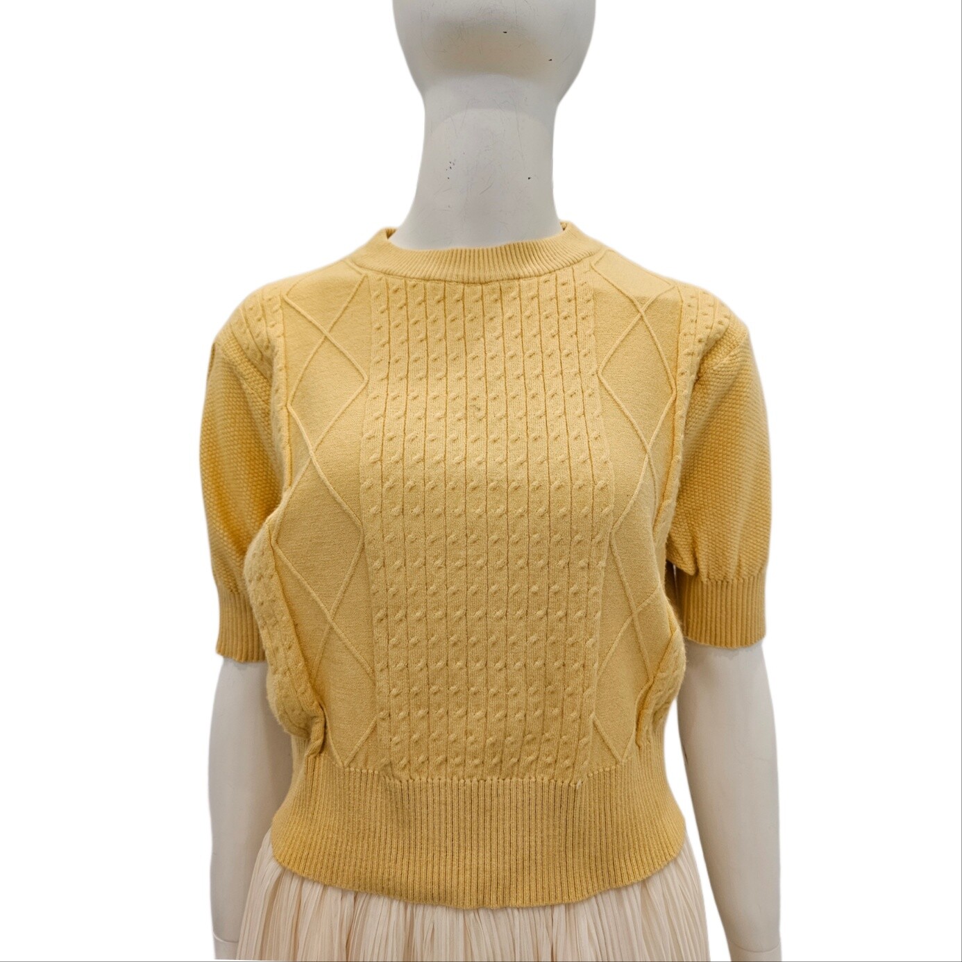 모노앤 밀키 케이블반팔소매니트티MWE03SP500