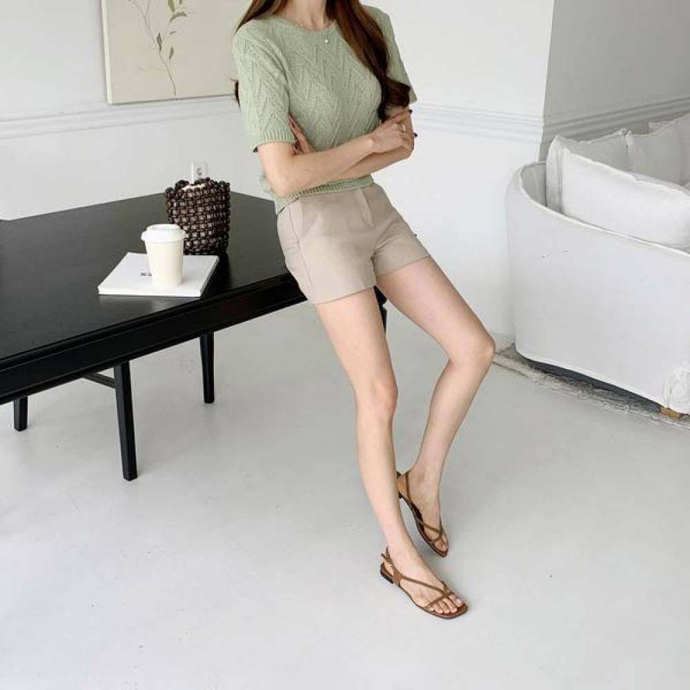 지오벤처스 베이직 슬랙스여성바지 팬츠 리얼 여성반바지 치