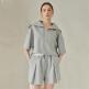 [누브][정상가 129000원][누브] Wide Collar Half Sleeve T-Shirts Set Up - M.Gray
