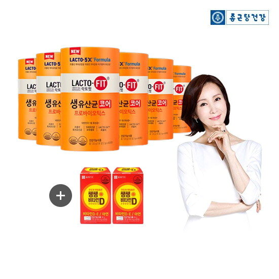 [오늘 단 하루!] 락토핏 생유산균 코어 5X(2,000mg*60포*6통) + 쌩쌩비타민D(600mg*60정*2박스)