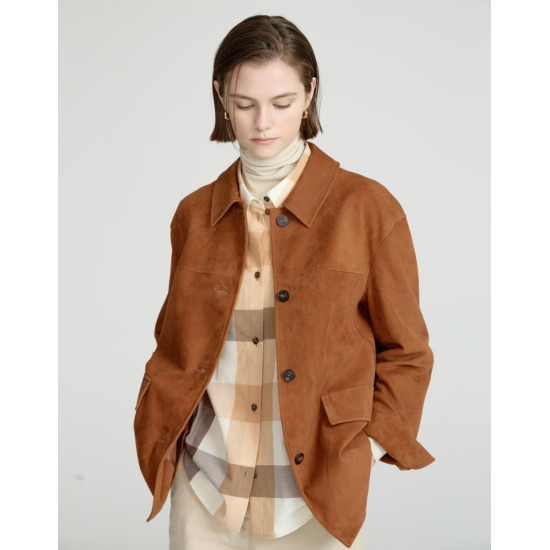 [닥스레이디스(여성)](25FW)(LUXURY FUR) GOAT 스웨이드 자켓 DLCO5D651