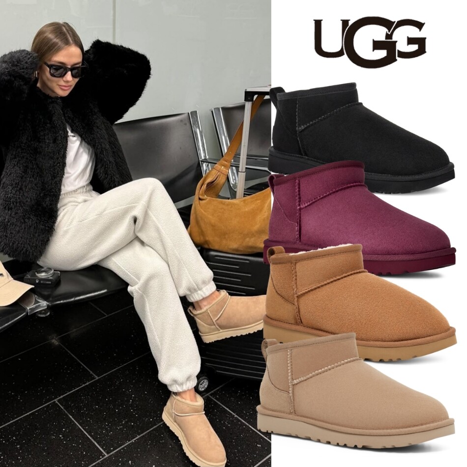 어그(프리미엄) 공식(WOMEN) 어그아이코닉 스웨이드 레더 미니 부츠 (클래식 울트라 미니) 4종