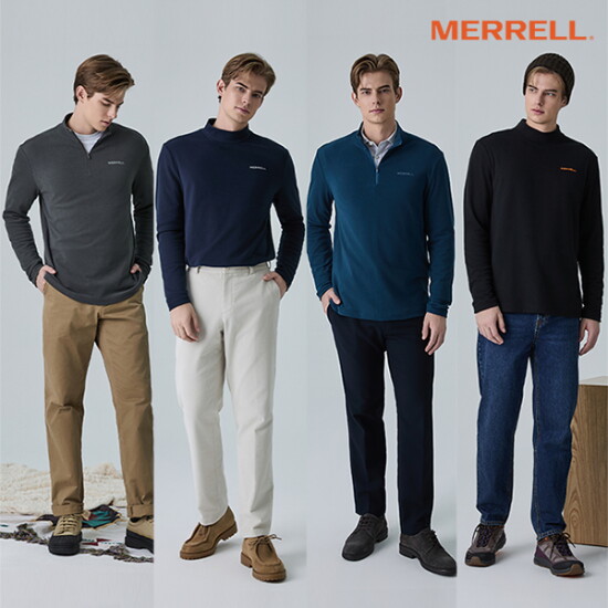 [머렐(MERRELL)]머렐 24FW 남성 상의 세트 4종 (모크넥 2종 + 반집업 2종)