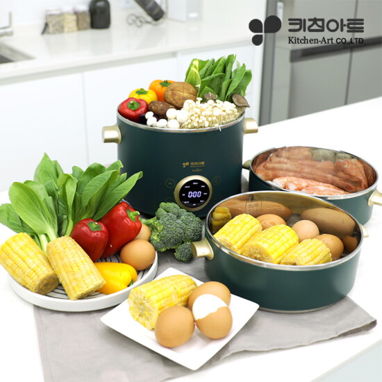[키친아트][무료배송] 키친아트 만능요리 3단 다용도 멀티쿠커 찜기 KA-G2534 / 그린