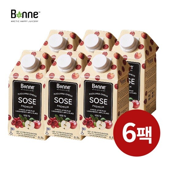 [본네][본네] 프리미엄 링곤 애플 퓨레 500ml 6팩