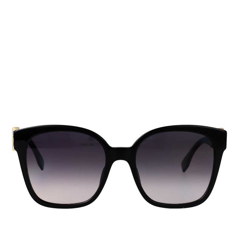 FENDI 펜디 펜디 로고 플라크 스퀘어 라운드 선글라스 FE40186I 01B 55