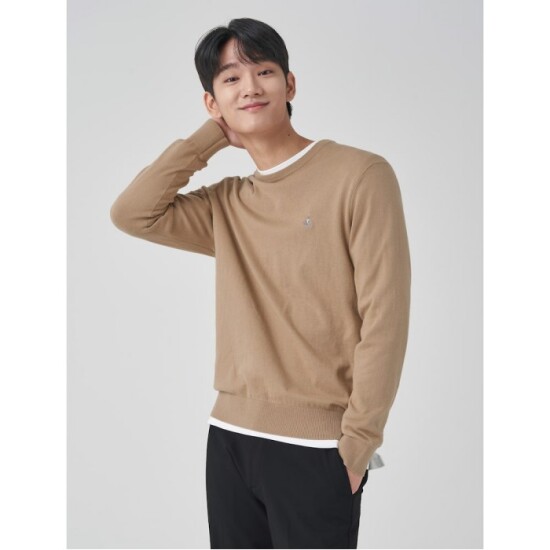 [빈폴(아울렛)][빈폴멘] [빈폴멘] 기본 라운드 풀오버 - 베이지 (BC3151E02A) (BC3151E02A)