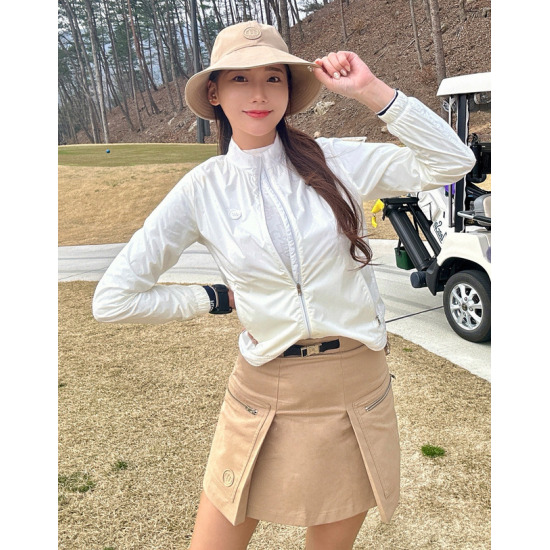 [헤지스골프][헤지스 골프 여성] [24SS] HWJU4B301OW 클리어런스ESSENTIAL 화이트 여름 점퍼