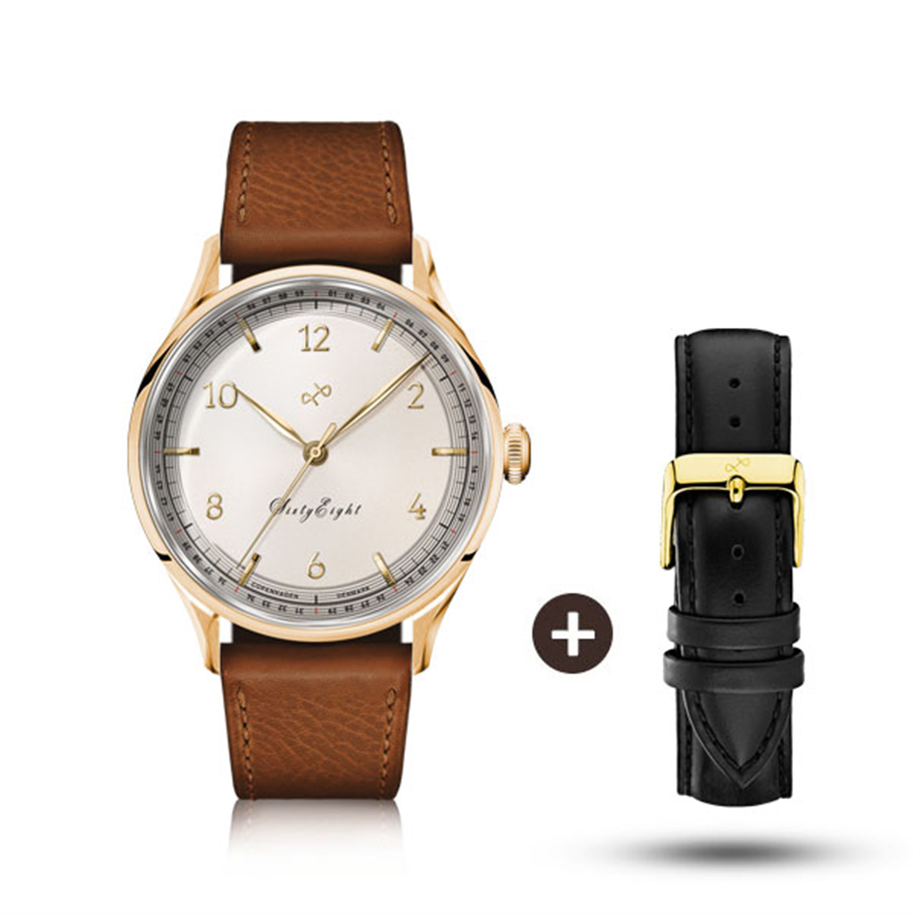 에이브이86 AV86 스코브 안데르센 시계 가죽 1968 QGD 골드