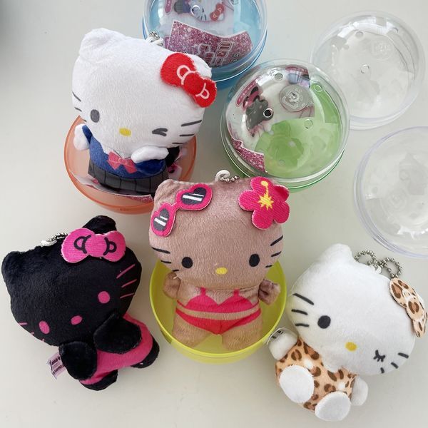 갓샵 [하프클럽/갓샵]하와이 태닝 호피 블랙 헬로 키티 랜덤 인형 키링 뽑기