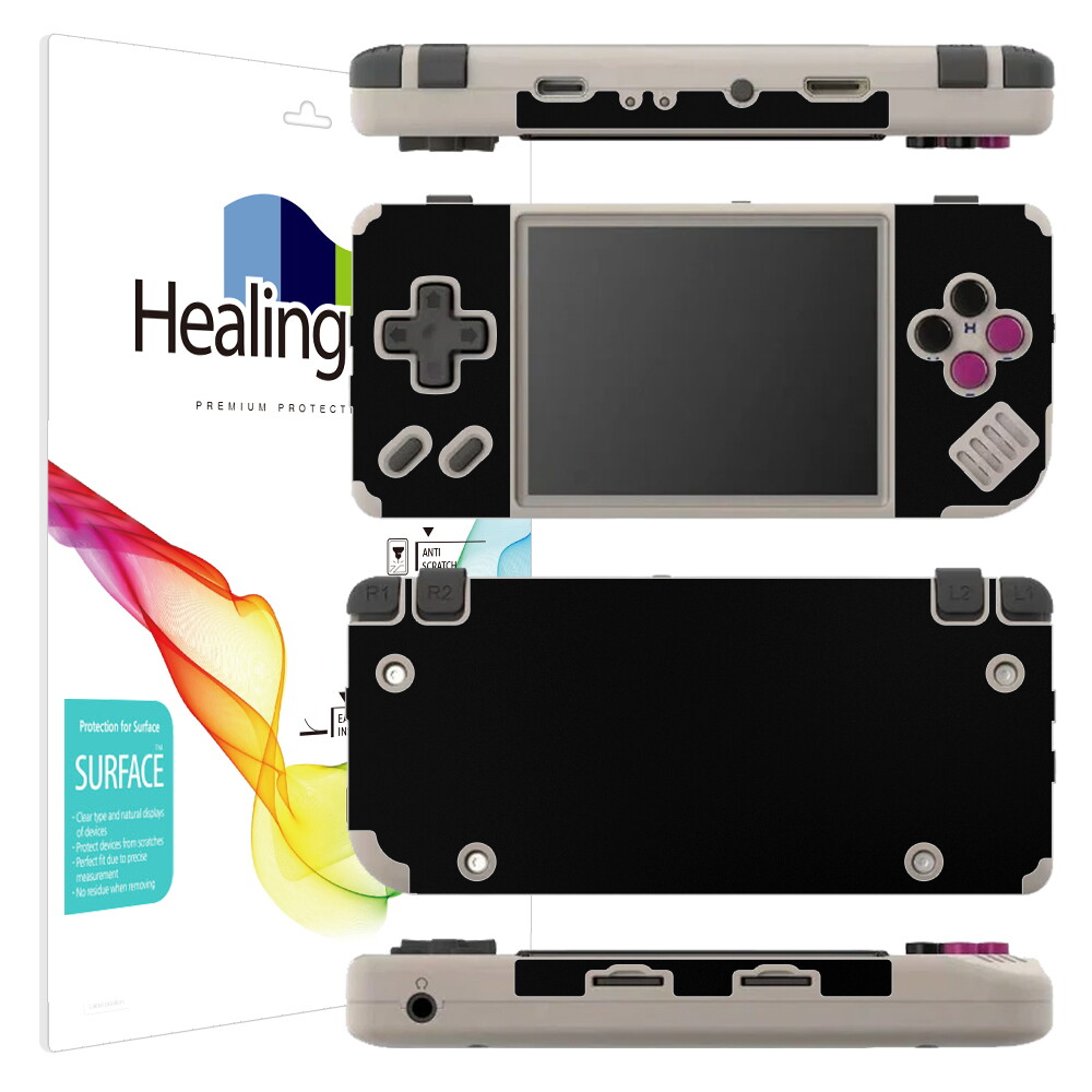 힐링쉴드 ANBERNIC RG28XX 휴대용 레트로 게임기 블랙 외부보호필름 1세트