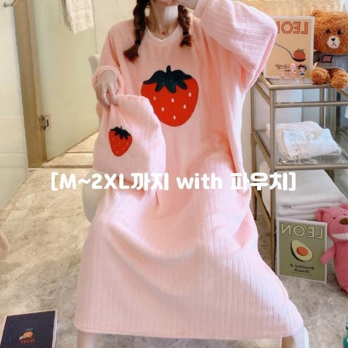 기타 [아띠무르]홈웨어 파자마  극세사 수면잠옷 원피스 빅사이즈 (7609917)