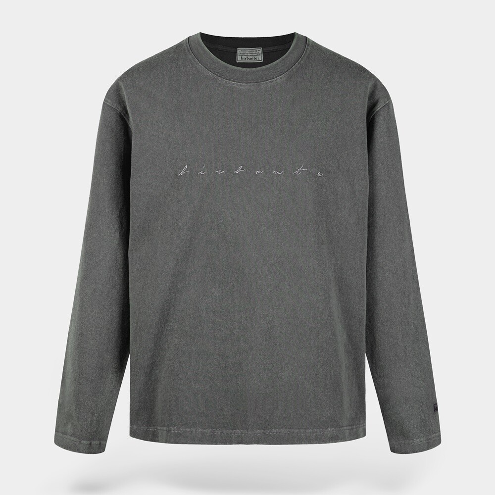비르반테 가먼트워싱 로고 롱슬리브 티셔츠_BITS60201KHAKI GREY