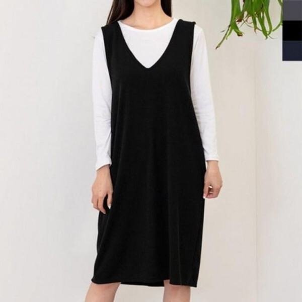 셀러허브(하프클럽) [하프클럽/셀러허브_여성트랜드패션]ONM 레이어드 여성홈웨어원피스 여성실내복 겨울 FREE 미