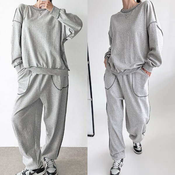 엠제이닷컴 쉬즈미 [하프클럽/쉬즈미]여성 맨투맨 트레이닝세트일자팬츠 츄리닝 (TRS-2030)