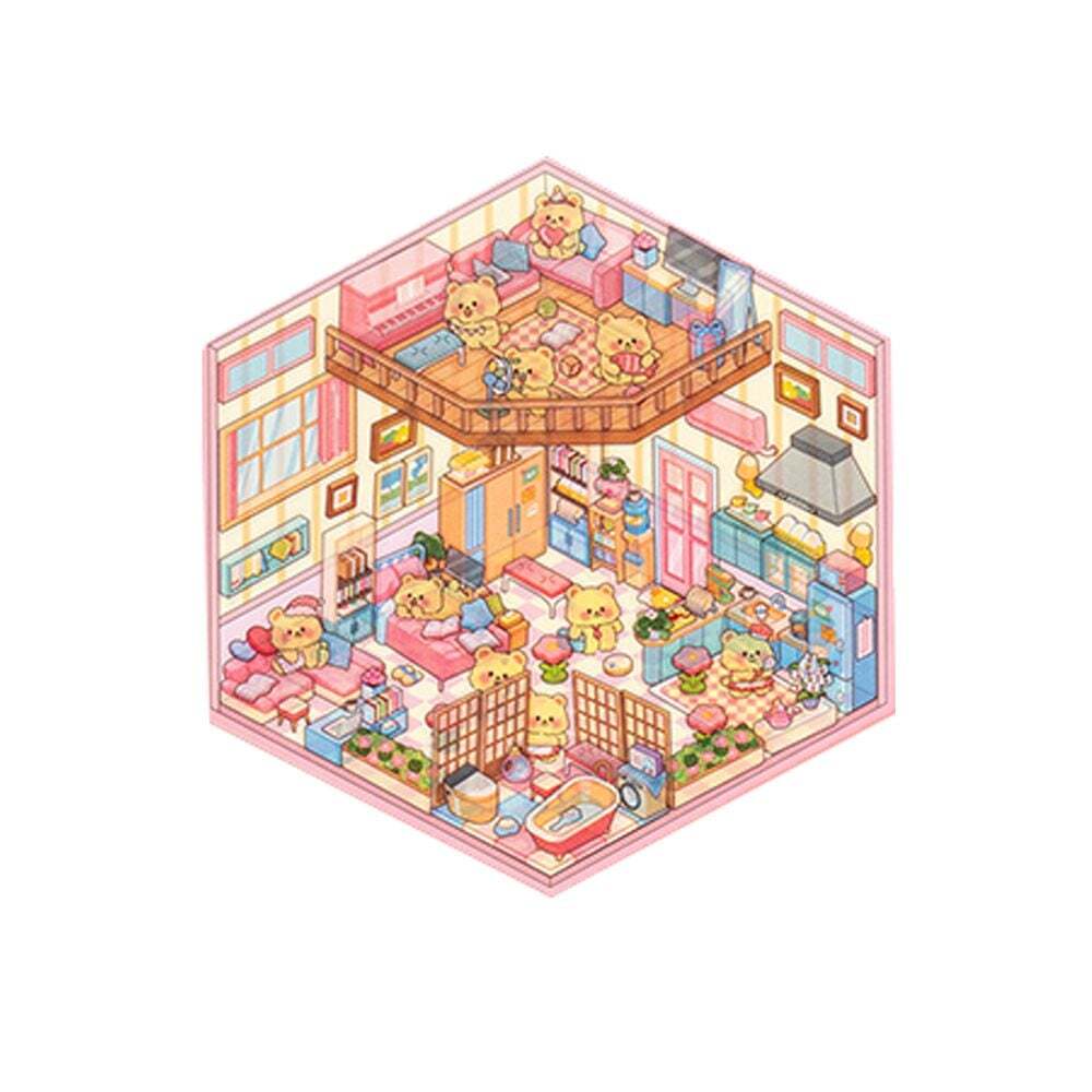 오너클랜 (5개묶음) 방꾸미기 스티커 아지트 다꾸감성 사랑 분홍집 단품