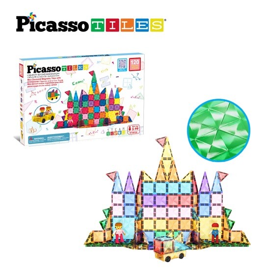 [피카소타일][피카소타일] 자석블럭  미니마그네틱 타일블럭120PCS_PTM120 자동차블럭 포함