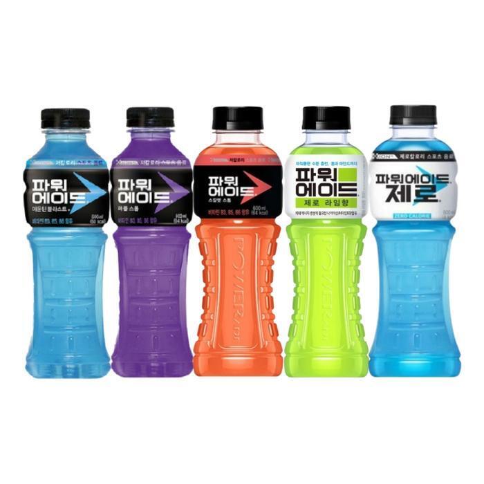 셀러허브 식품 파워에이드 600ml 5종 각 4개씩 / 파워에이드+스칼렛스톰+퍼플스톰+파워에이드 제로 라임+파워에