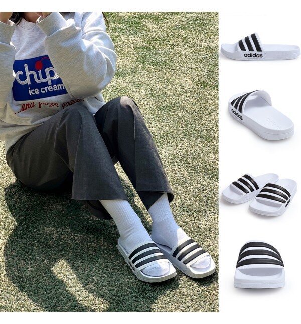아디다스 [아디다스]아디다스 아딜렛 슬리퍼 삼선슬리퍼 화이트