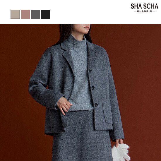 [홈쇼핑인기]샤샤 여성 울블렌디드 핸드메이드 자켓