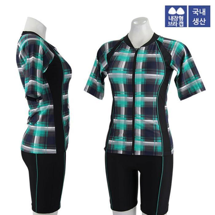 셀러허브 스포츠 XBLUE 여자 반팔 집업 투피스 수영복 N76118 핫템 여성