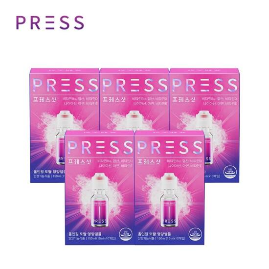 [프레스샷]★50프로 반값세일★ [5박스] 온누리 프레스샷 (15ml x 10개입 x 5박스)