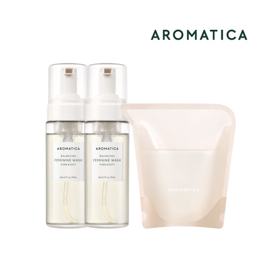[아로마티카][엘라이브x아로마티카] 퓨어앤소프트 워시 (여성청결제) 170ml *2 + 리필 300ml 