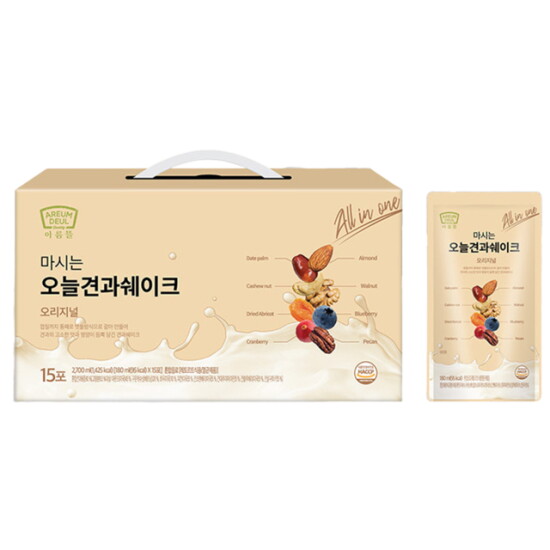[기타][아름뜰] 마시는 오늘견과 쉐이크 1박스 180ml 15팩 (해피허브메타)