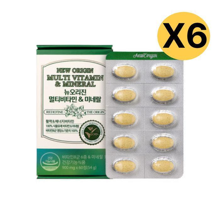 셀러허브 식품 뉴오리진 멀티비타민 미네랄 식물유래  60정 X6