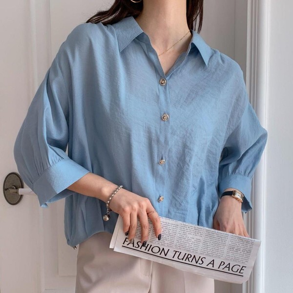 신상오픈런 [하프클럽/신상오픈런]블소아 놈코어 스프링 오버핏 오피스 여성 블라우스