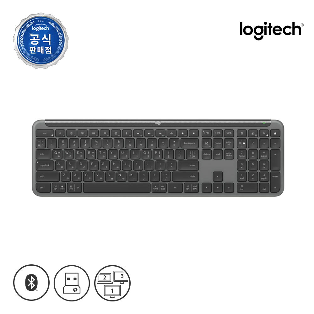 로지텍 [광클절 특가+최대2만적립] 로지텍코리아 공식 시그니처 K950 슬림 무선 블루투스 키보드